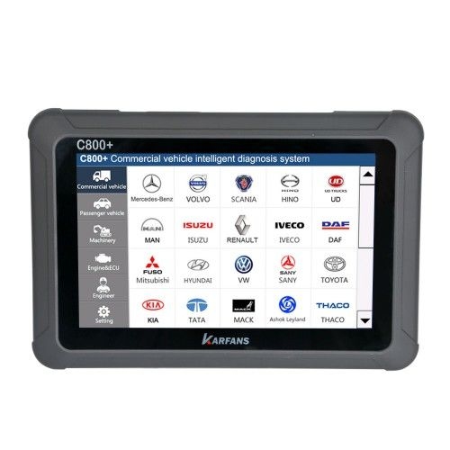 CAR FANS C800+ Diesel &amp; Gasoline Vehicle Diagnostic Tool for Commercial Vehicle, Passenger Car, Machinery with Special Function